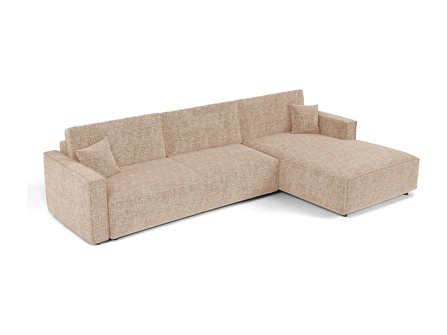 Canapé d'angle droit convertible avec coffre