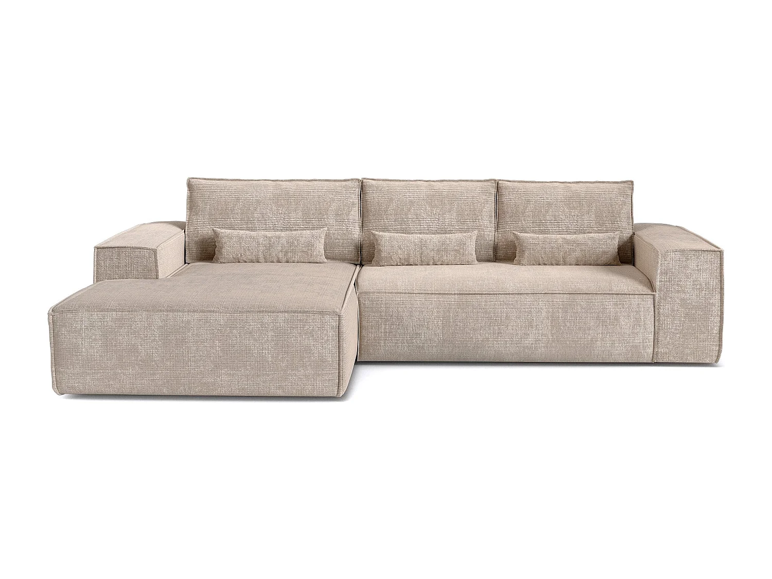 Canapé d'angle gauche convertible express JUNE en Velours gaufré