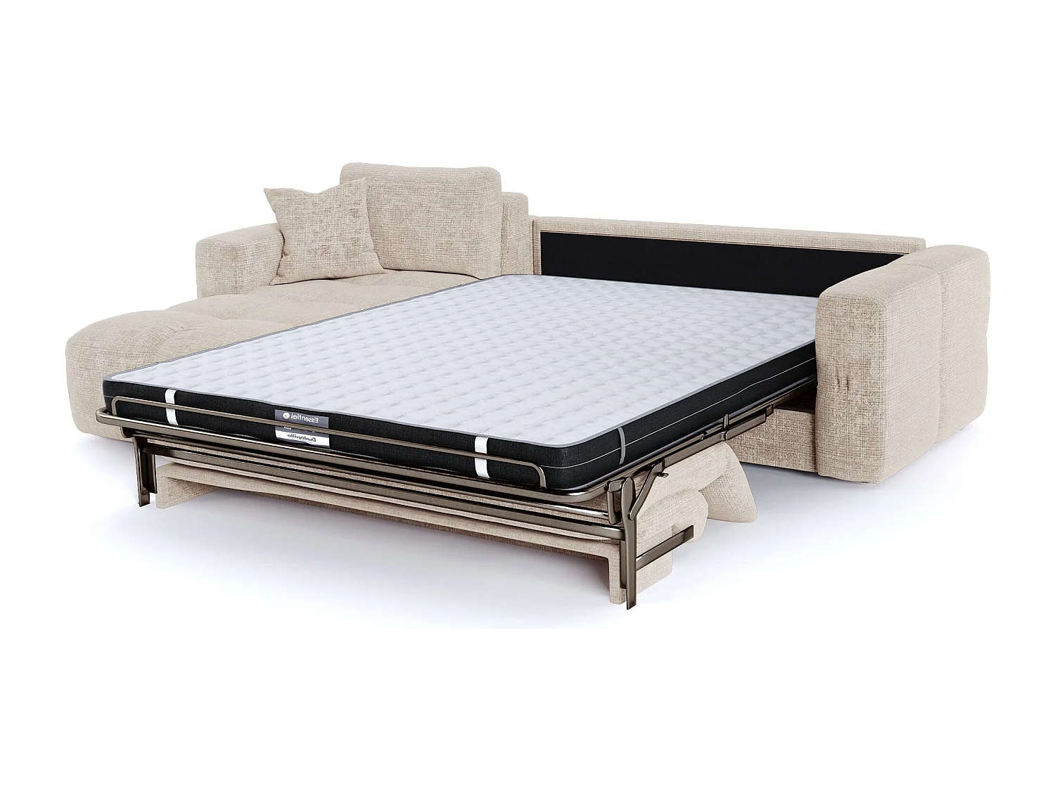 Canapé d'angle gauche convertible express VIBE en Velours gaufré