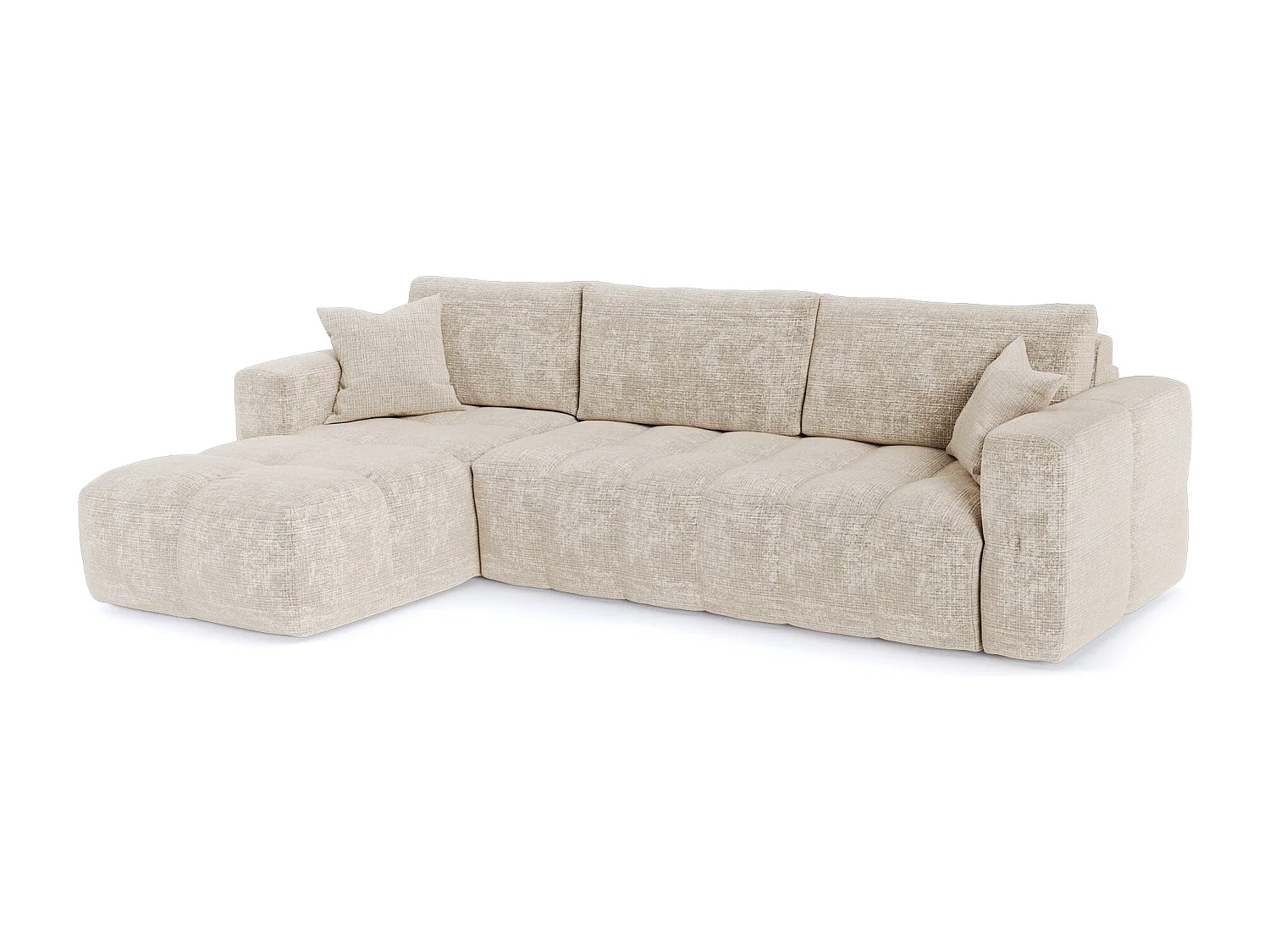 Canapé d'angle gauche convertible express VIBE en Velours gaufré