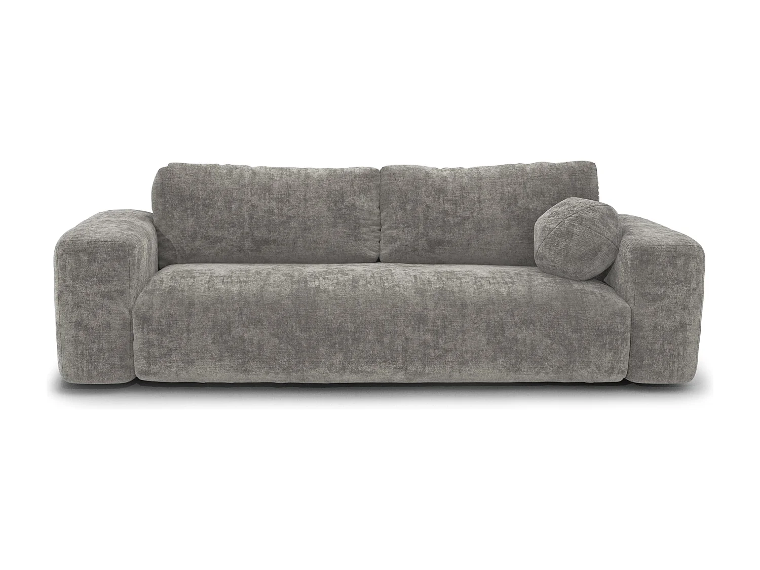 Canapé convertible avec coffre de rangement LIOR en Velours texturé Gris béton