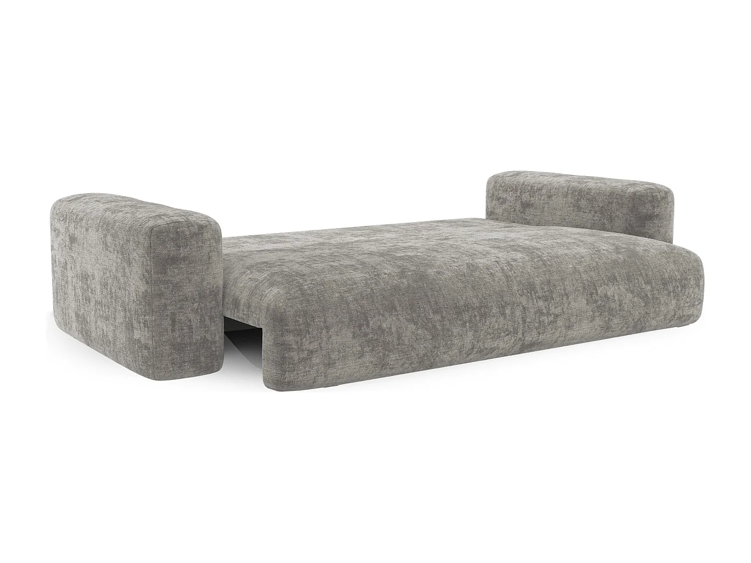 Canapé convertible avec coffre de rangement LIOR en Velours texturé Gris béton