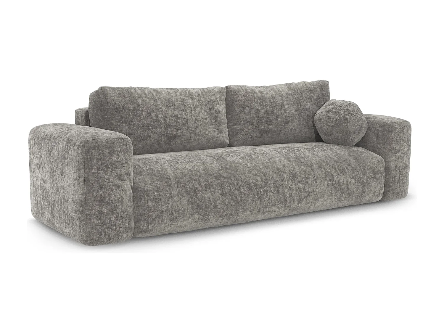 Canapé convertible avec coffre de rangement LIOR en Velours texturé Gris béton