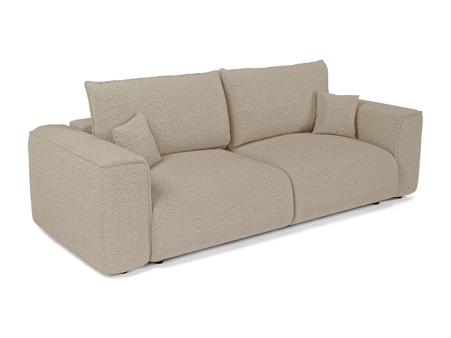 Canapé convertible avec coffre COMO en Tissu bouclette