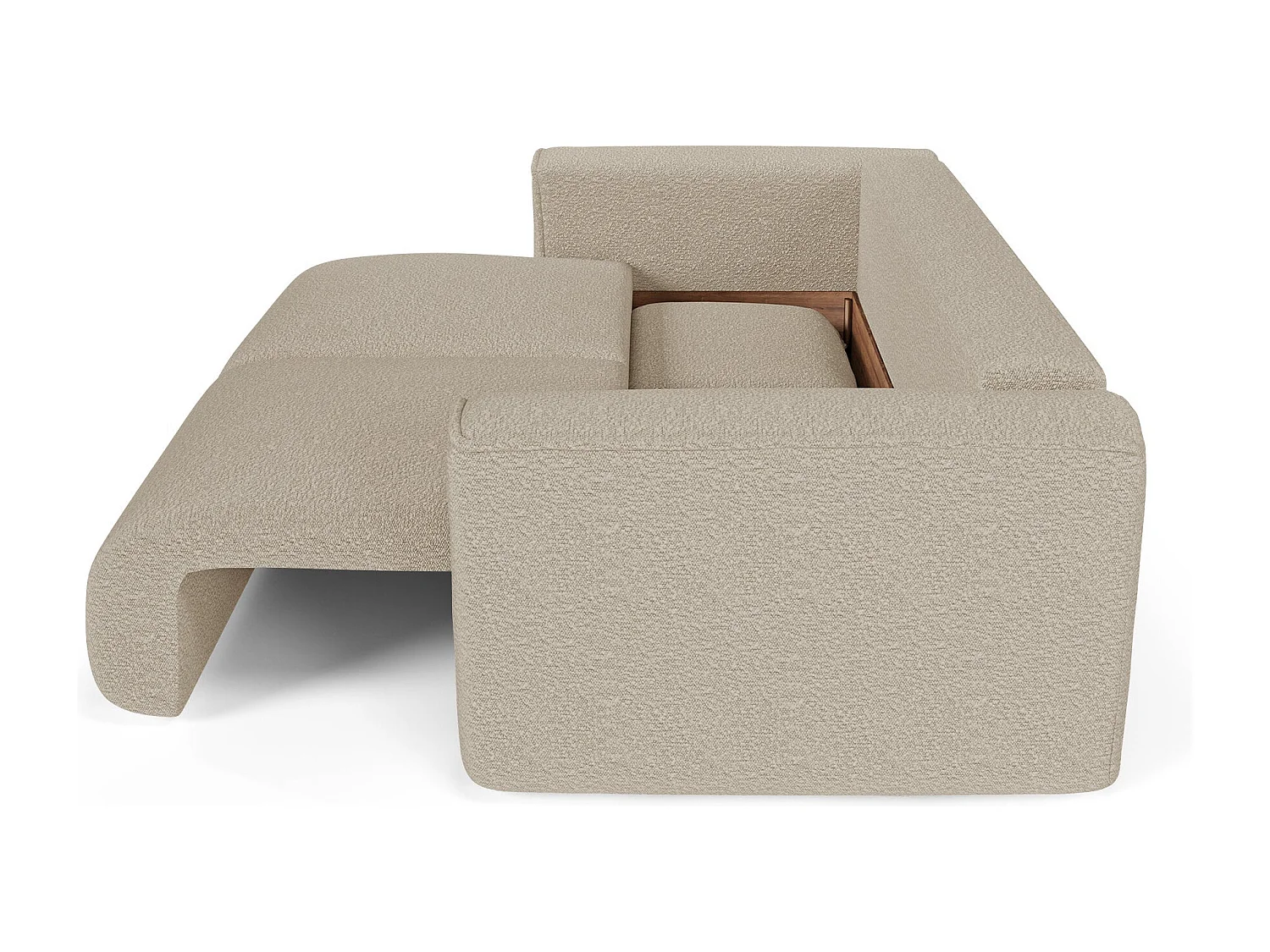 Canapé convertible avec coffre COMO en Tissu bouclette
