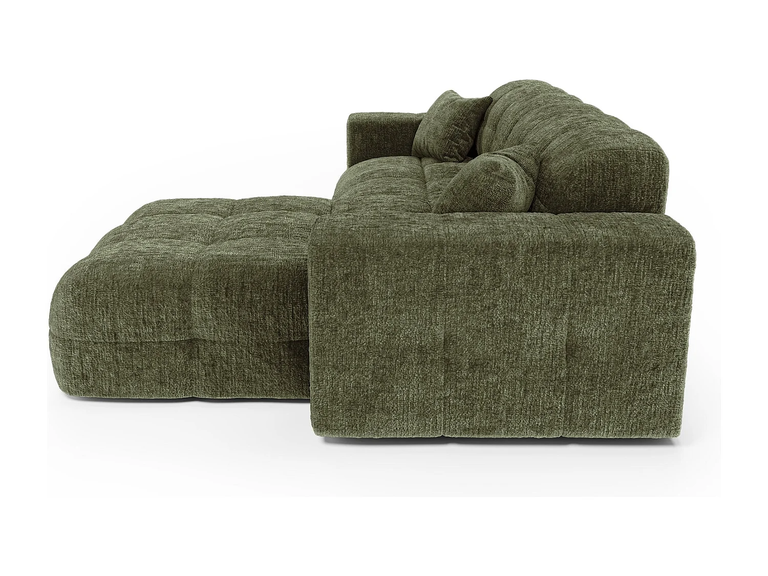 Canapé angle droit COCOON en Velours gaufré Vert vintage