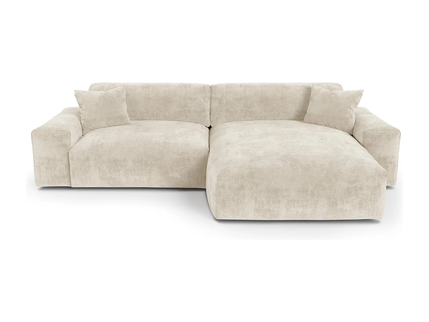 Canapé d'angle droit CHEER en Velours gaufré