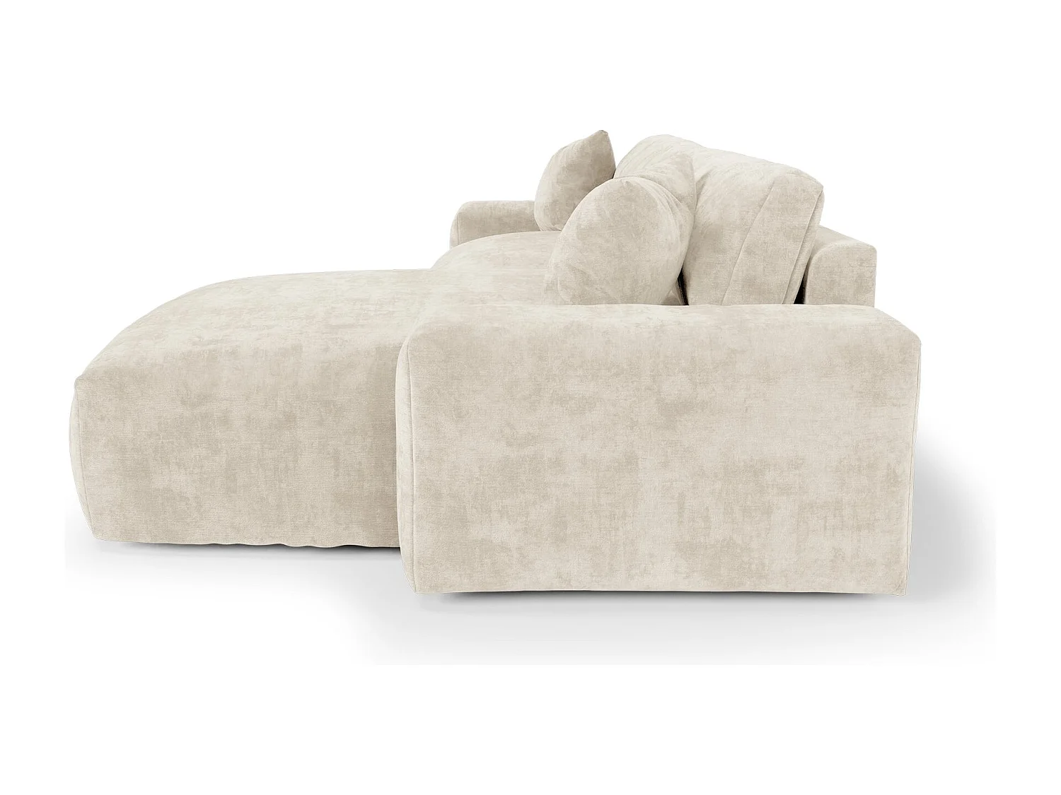 Canapé d'angle droit CHEER en Velours gaufré