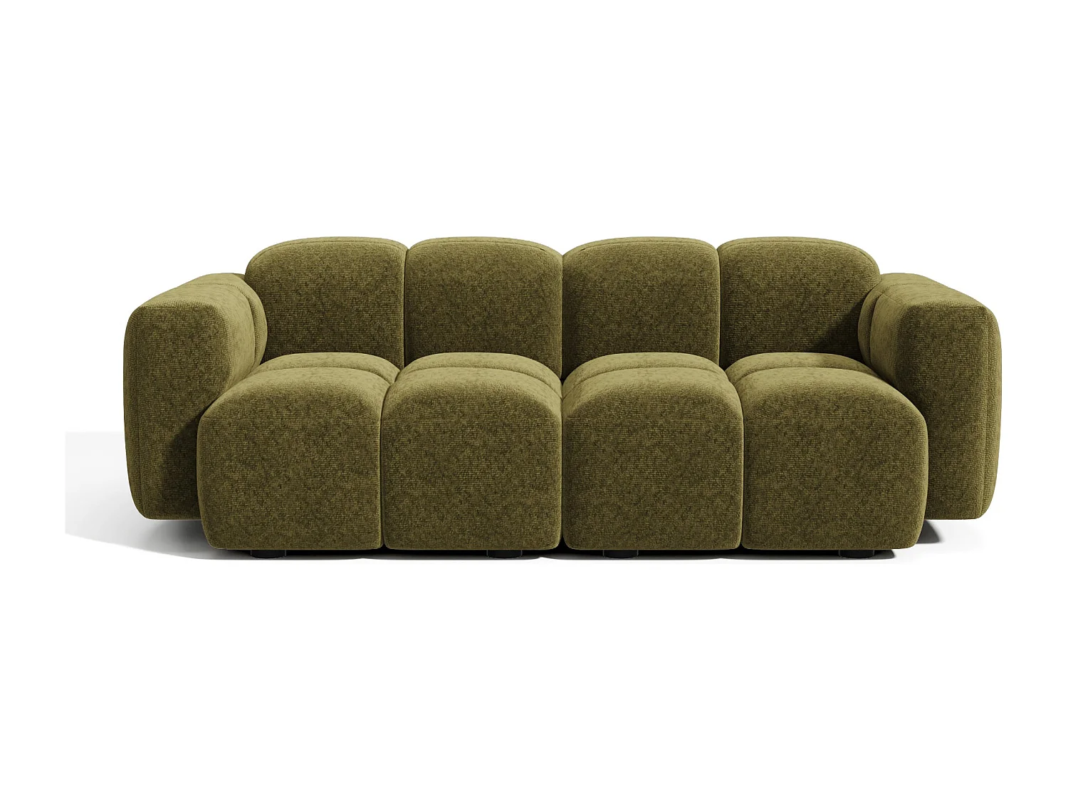 Canapé modulable 3 places MOSS en Velours texturé Vert vintage