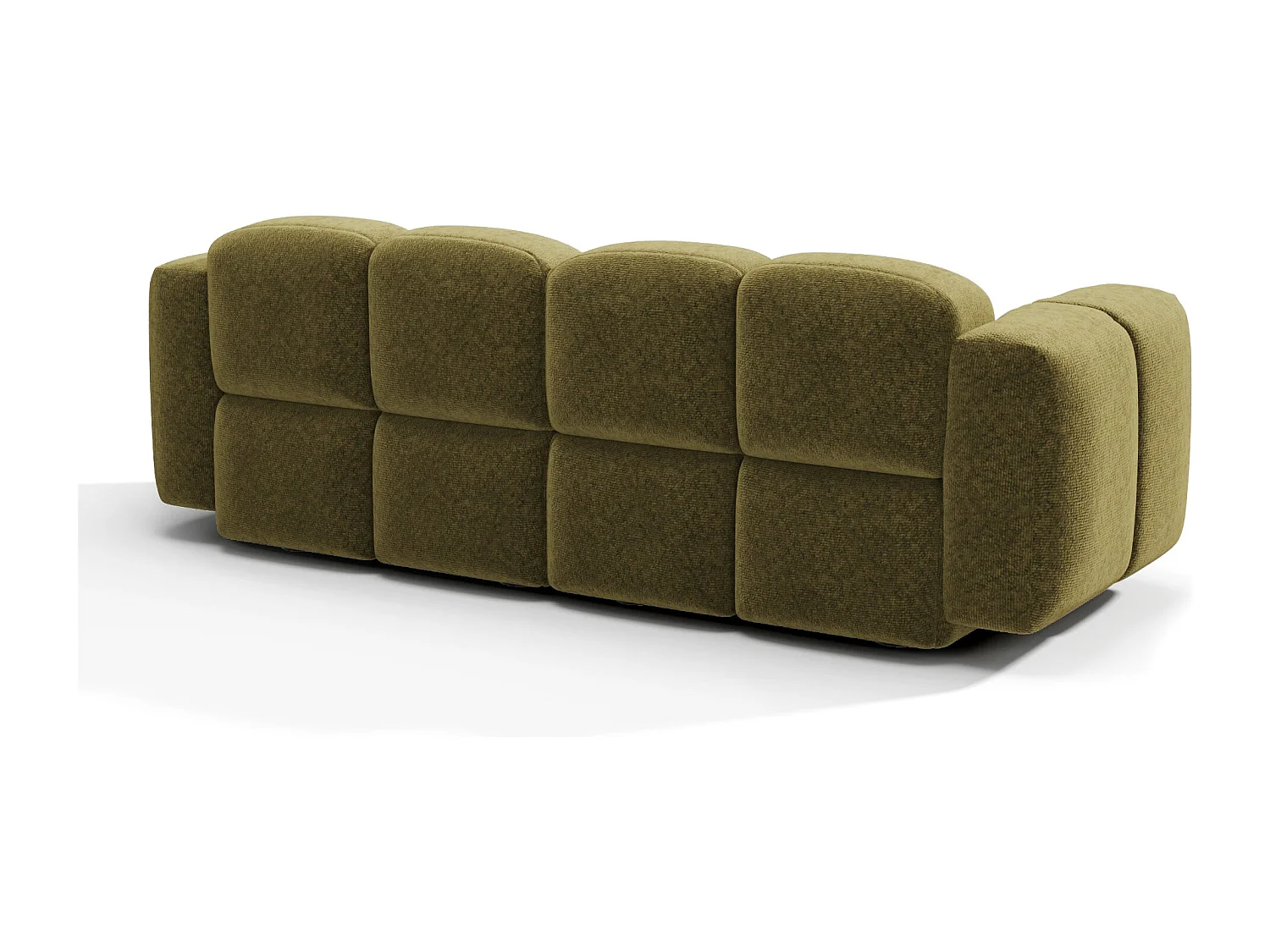 Canapé modulable 3 places MOSS en Velours texturé Vert vintage