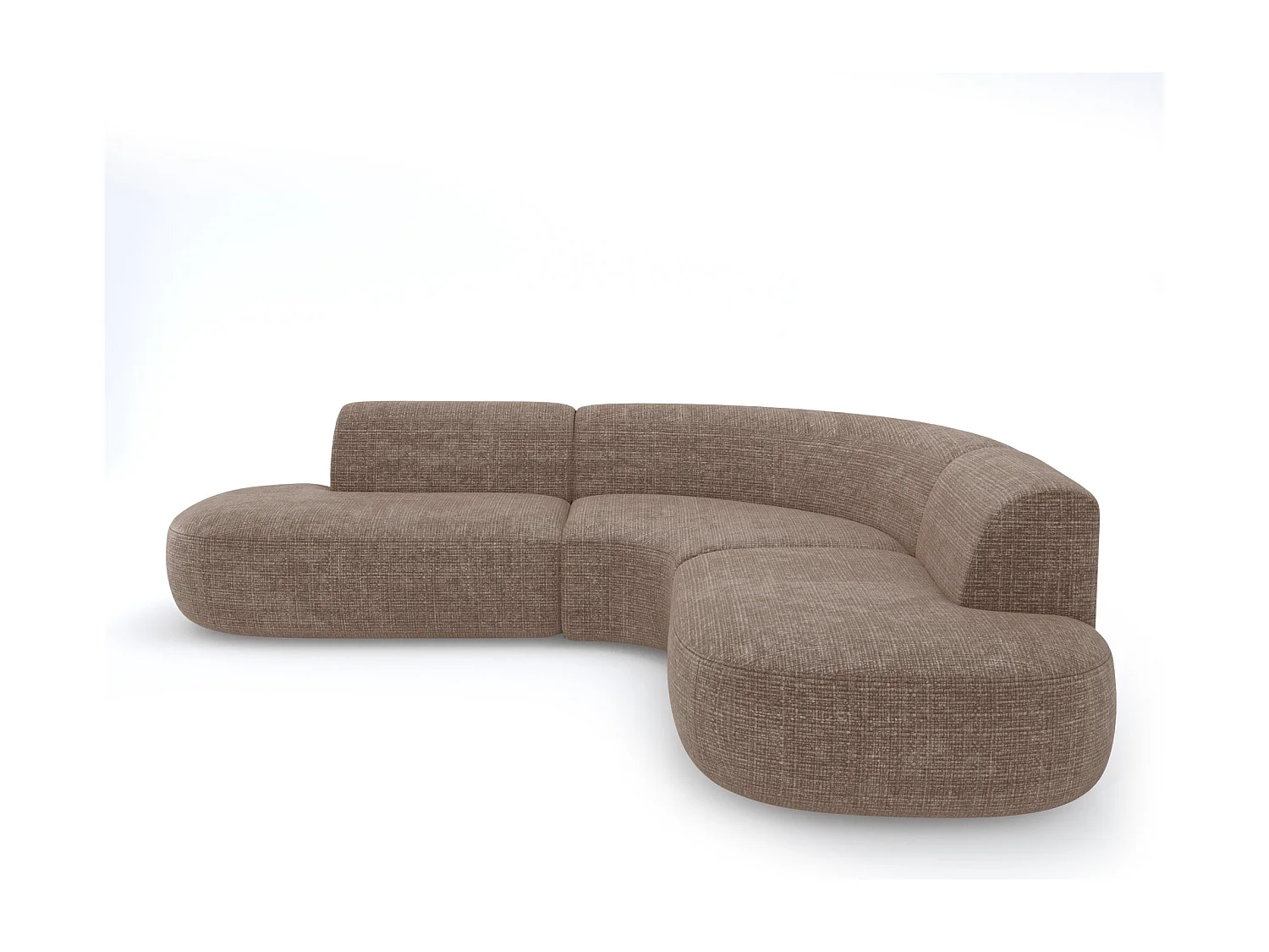 Canapé grand angle WONDER en Velours gaufré