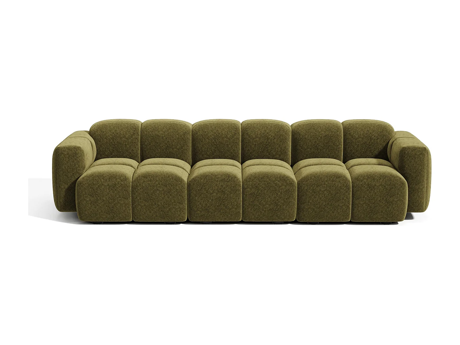 Canapé modulable 4-5 places MOSS en Velours texturé Vert vintage