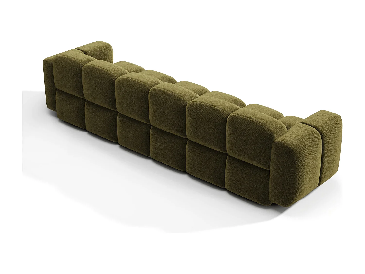 Canapé modulable 4-5 places MOSS en Velours texturé Vert vintage