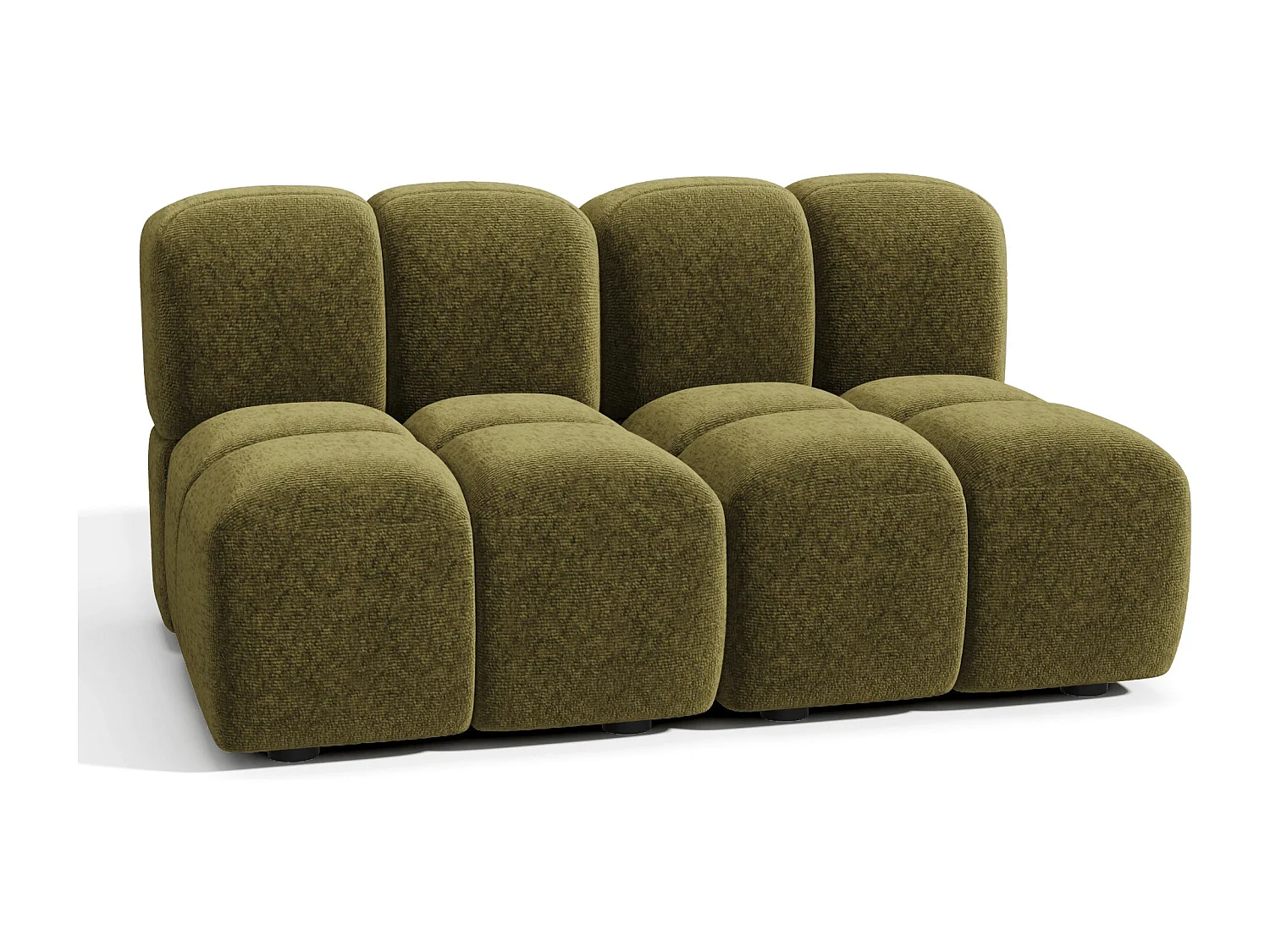 Canapé modulable 3 places  MOSS en Velours texturé Vert vintage