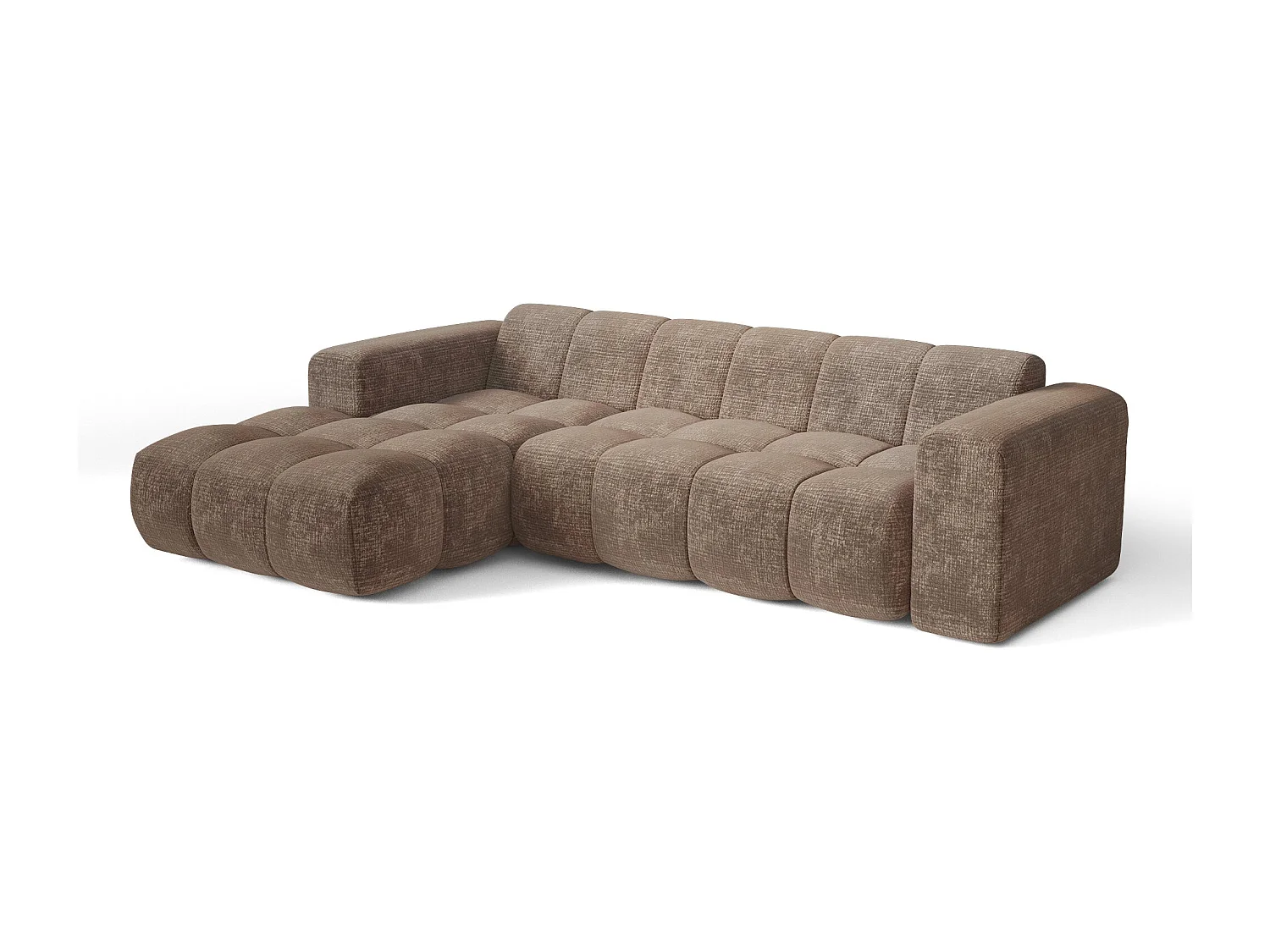 Canapé d'angle gauche BLOOM en Velours gaufré