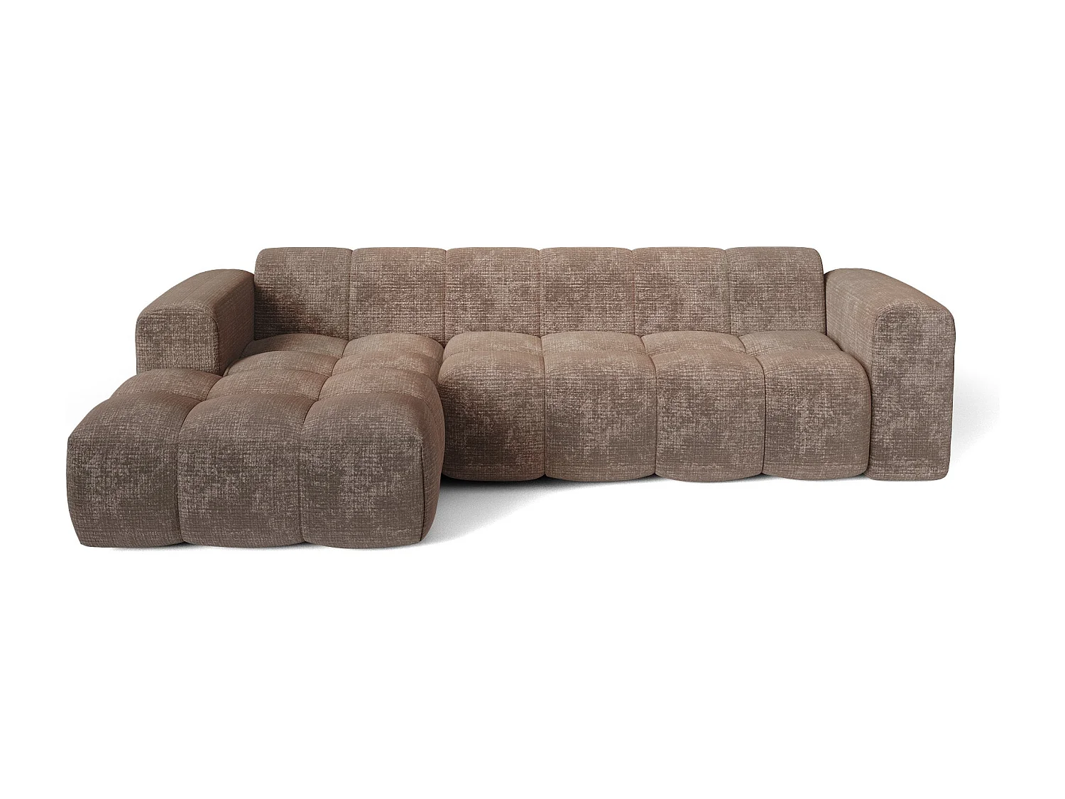 Canapé d'angle gauche BLOOM en Velours gaufré