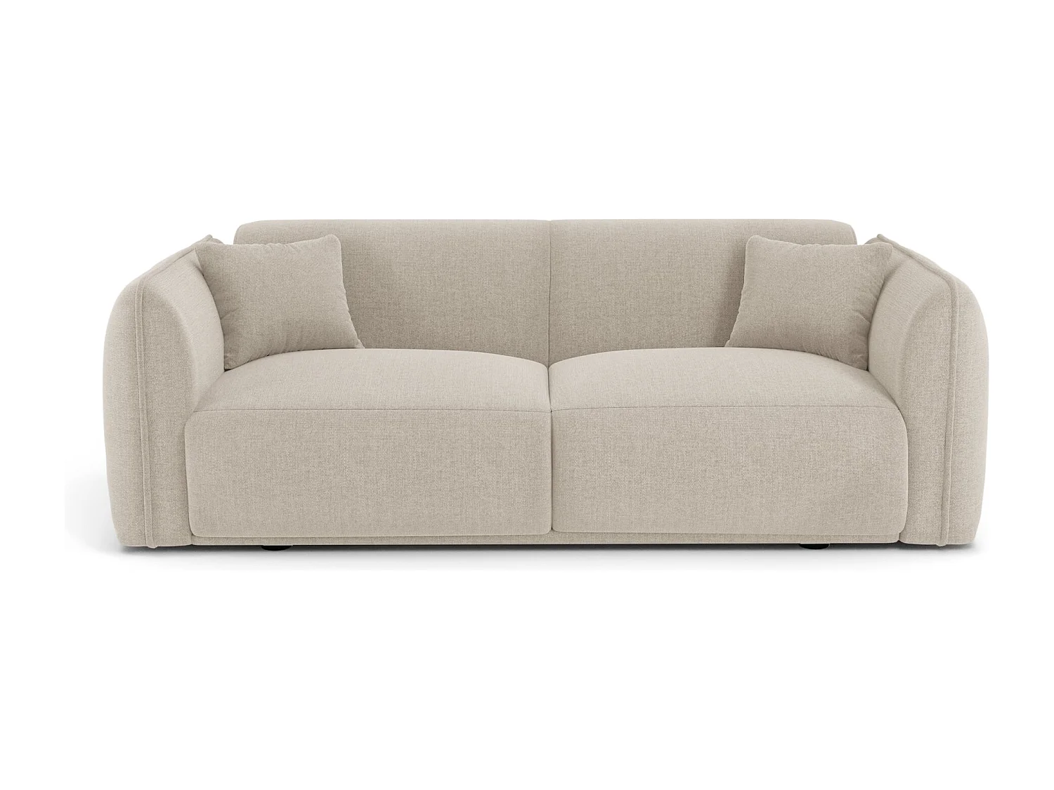 Canapé 3 places LUSH en Tissu tramé toucher doux  Beige
