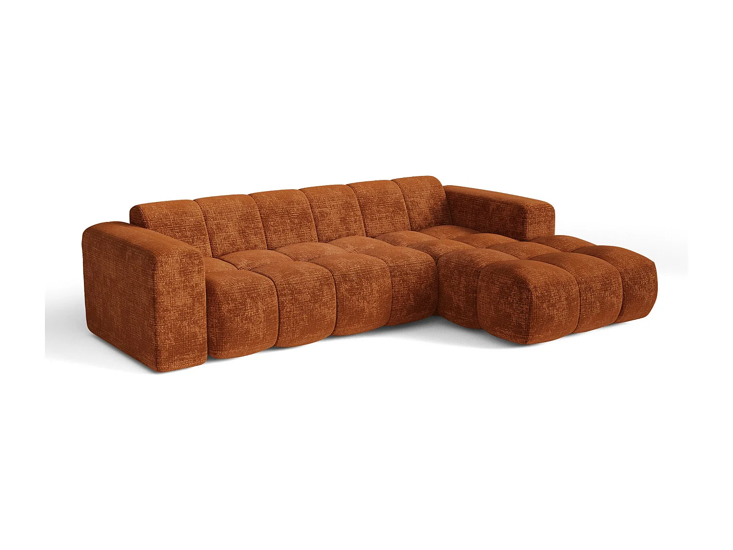 Canapé d'angle droit BLOOM en Velours gaufré