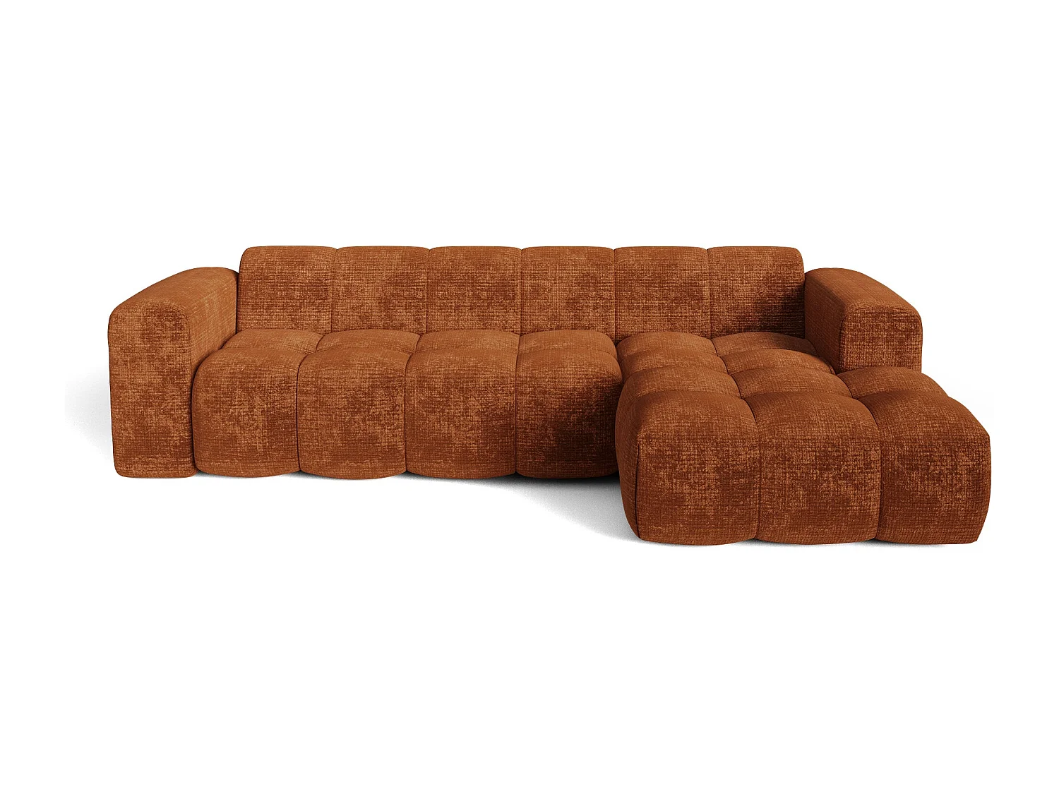 Canapé d'angle droit BLOOM en Velours gaufré