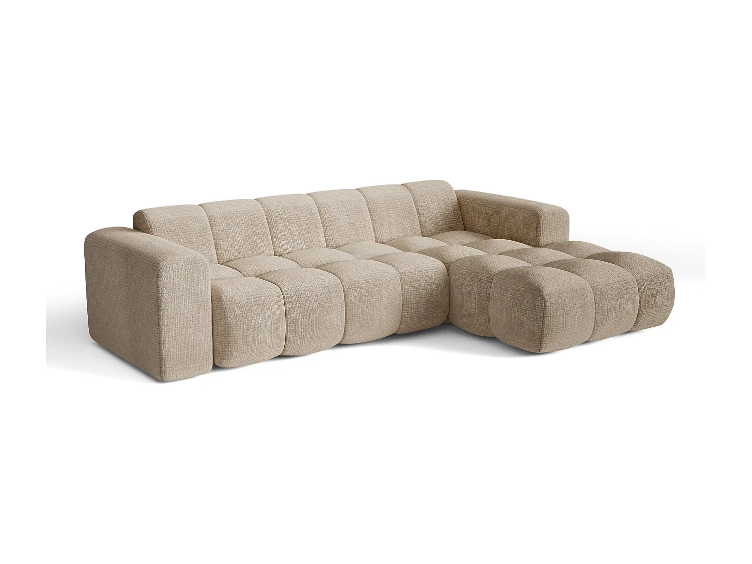 Canapé d'angle droit BLOOM en Velours gaufré