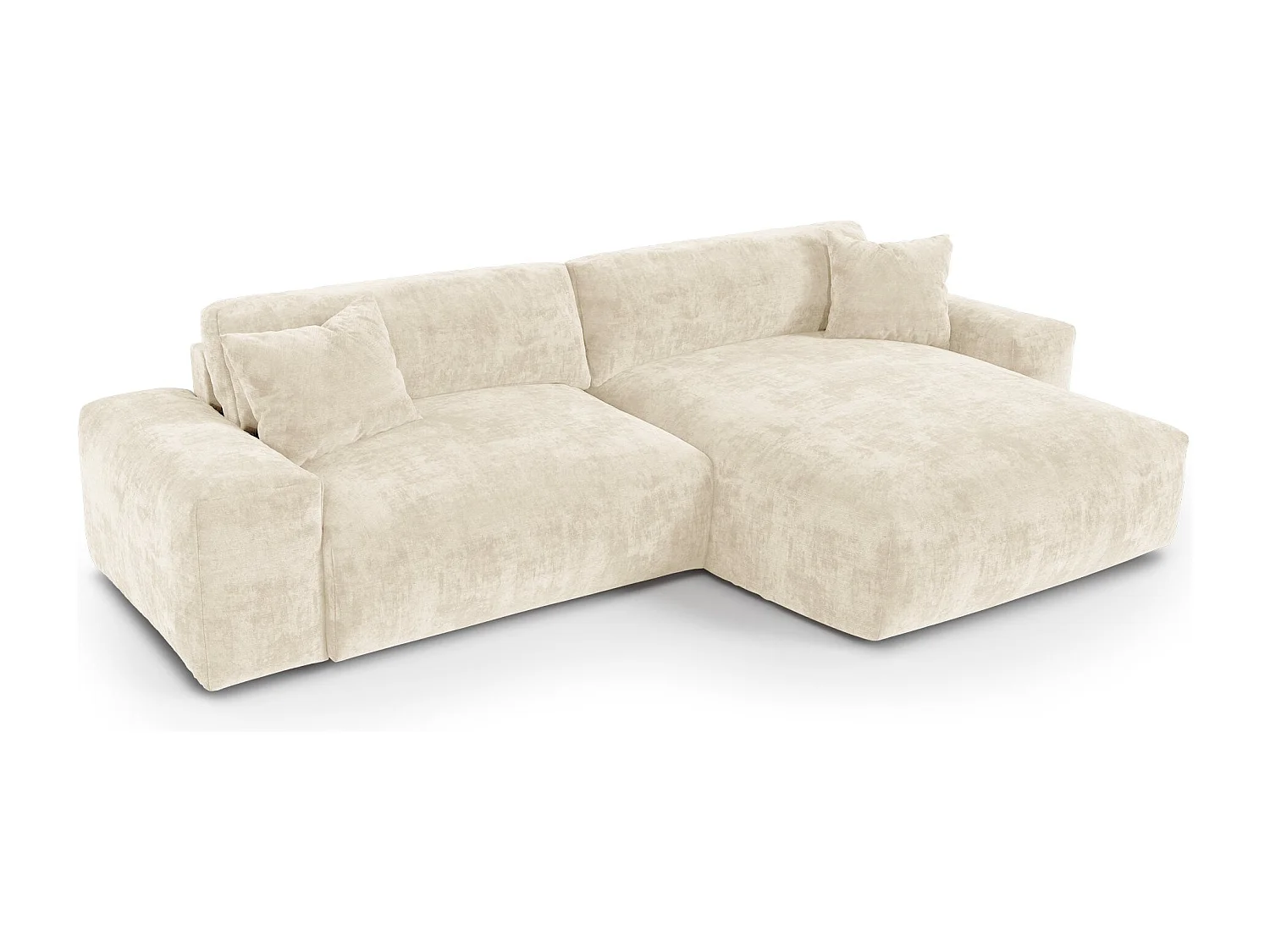 Canapé d'angle droit CHEER en Velours gaufré