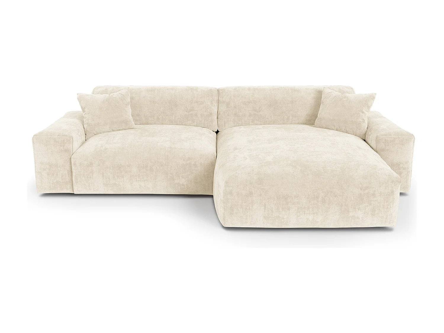 Canapé d'angle droit CHEER en Velours gaufré