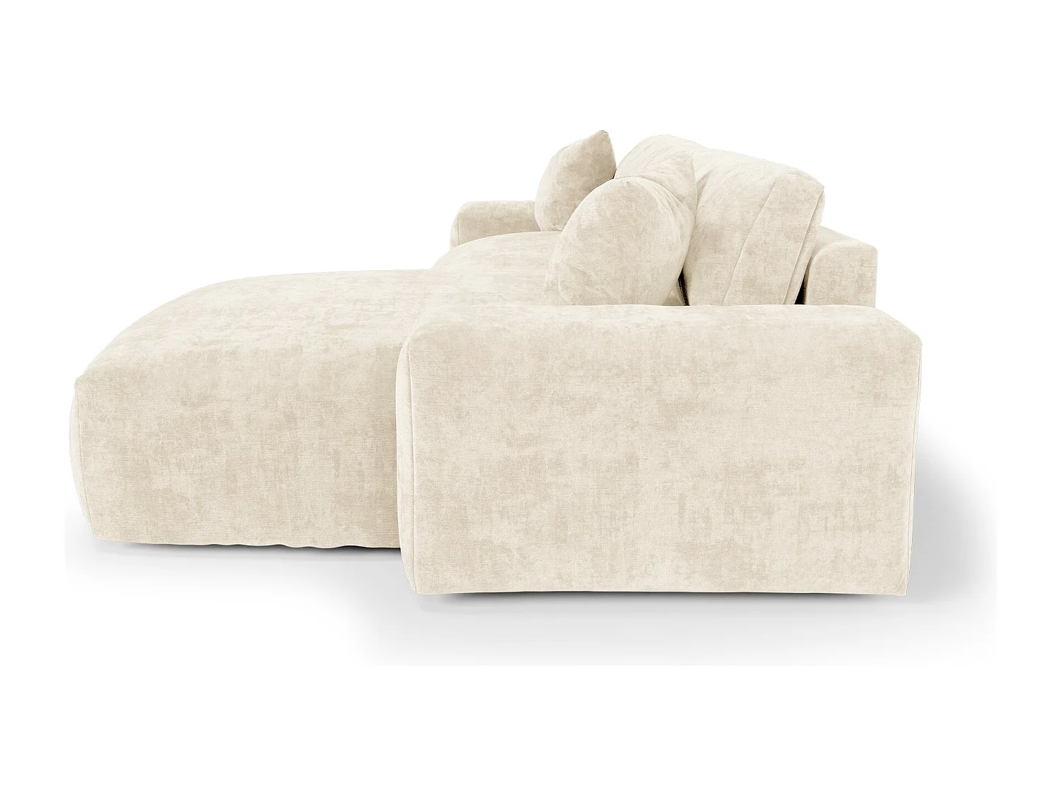 Canapé d'angle droit CHEER en Velours gaufré