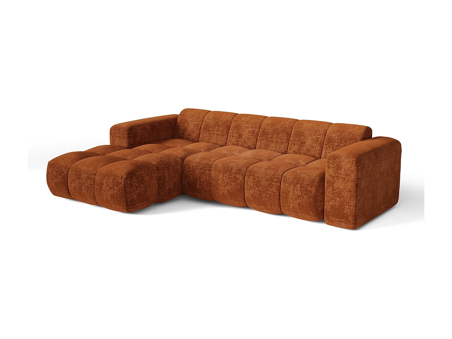 Canapé d'angle gauche BLOOM en Velours gaufré