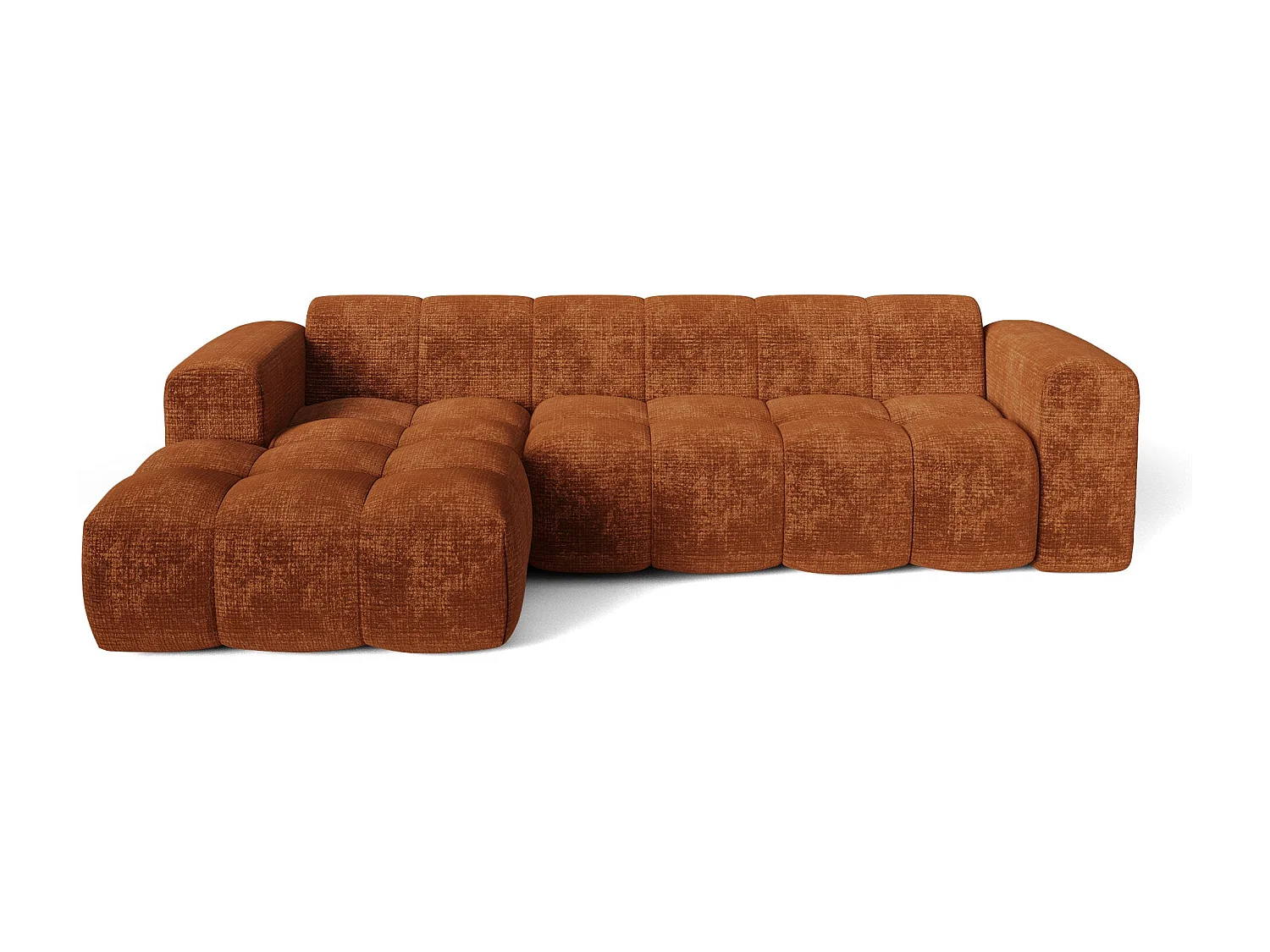 Canapé d'angle gauche BLOOM en Velours gaufré