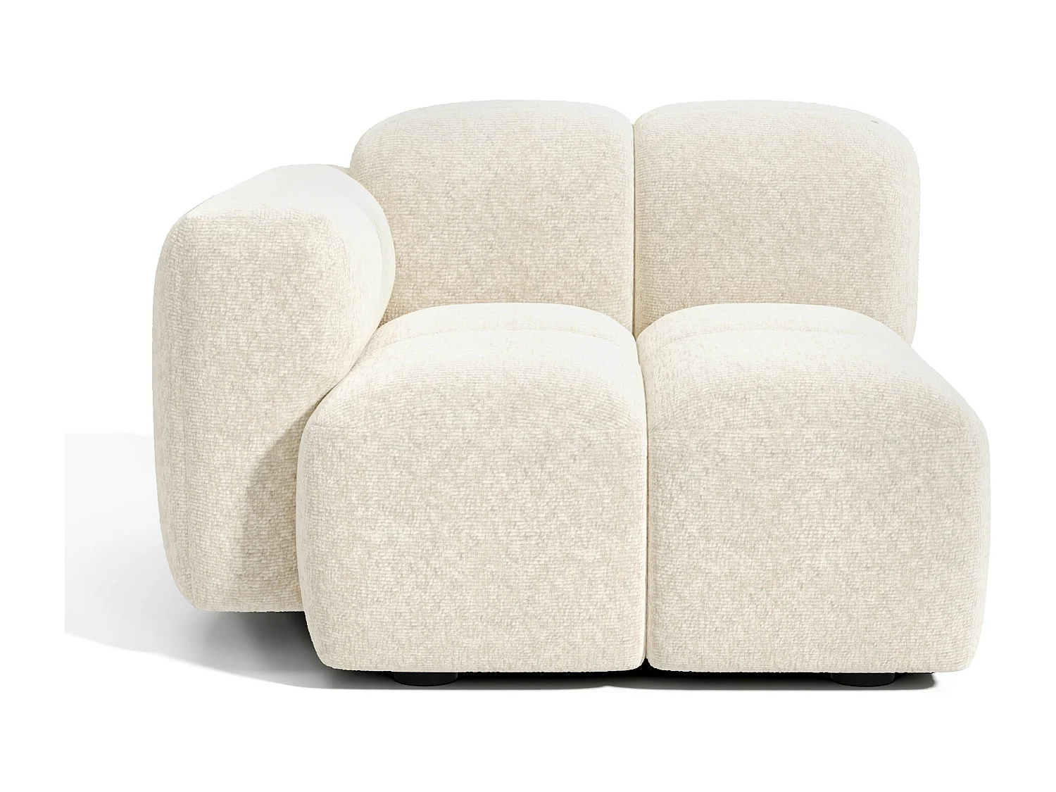 Module d'angle gauche  MOSS en Velours texturé Beige