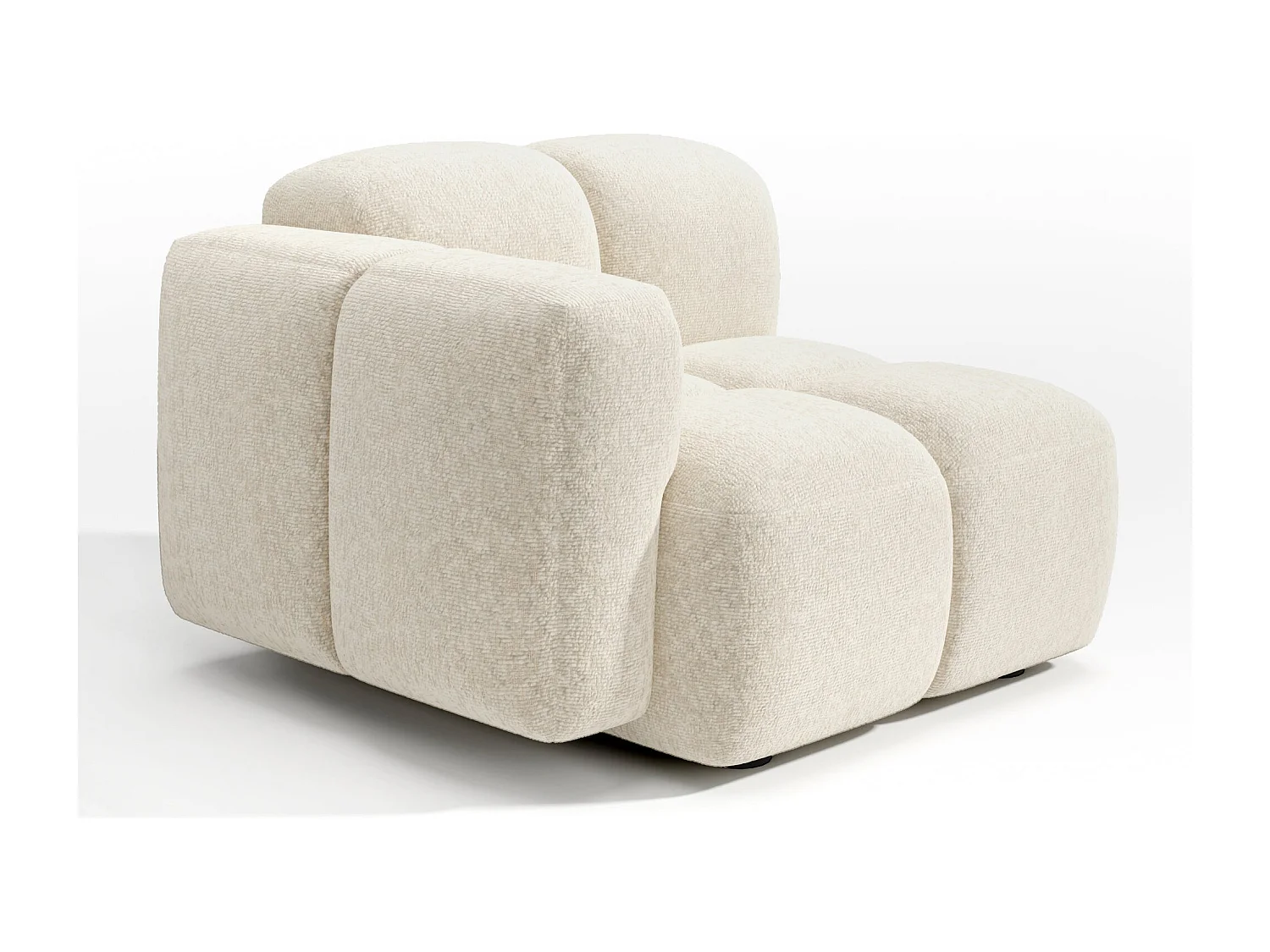 Module d'angle gauche  MOSS en Velours texturé Beige