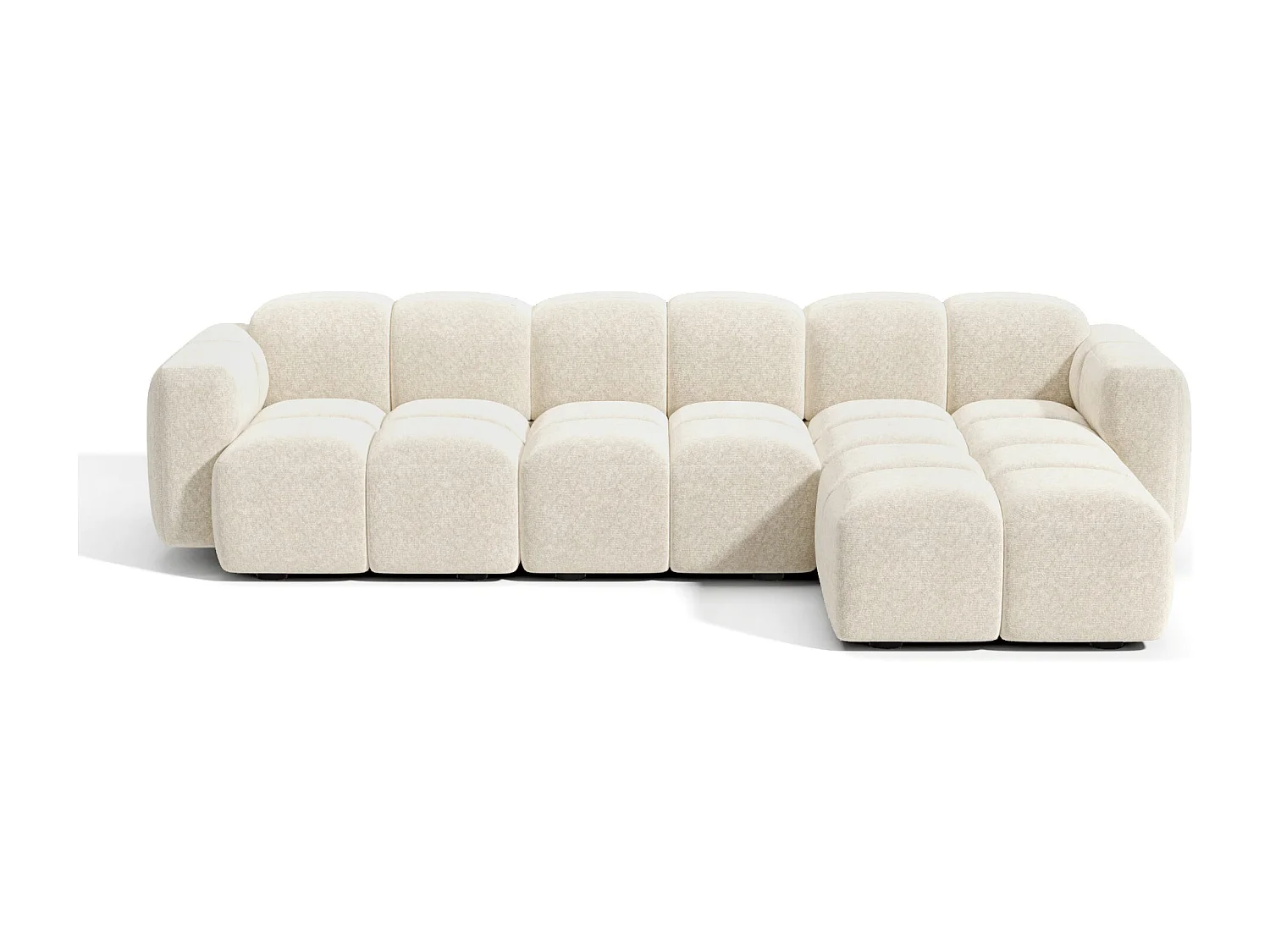 Canapé modulable 4-5 places MOSS en Velours texturé Beige