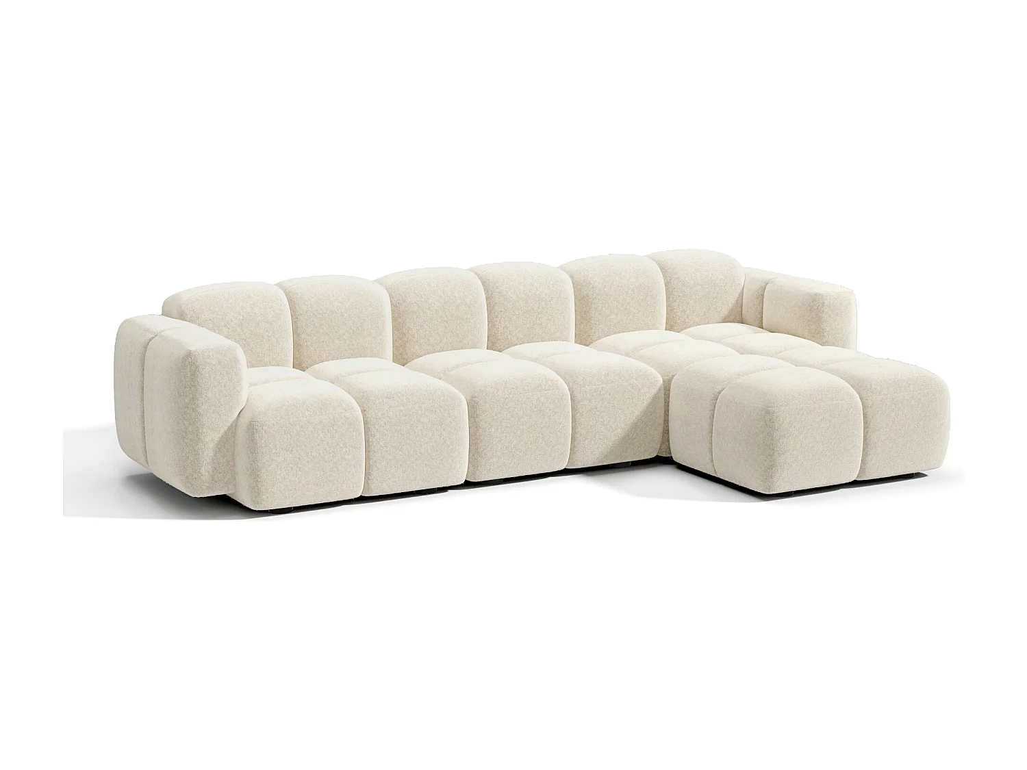 Canapé modulable 4-5 places MOSS en Velours texturé Beige