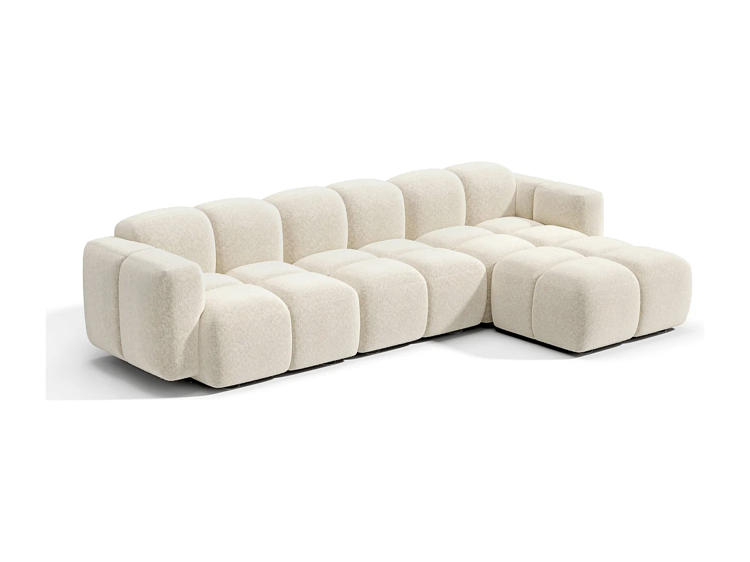 Canapé modulable 4-5 places MOSS en Velours texturé Beige