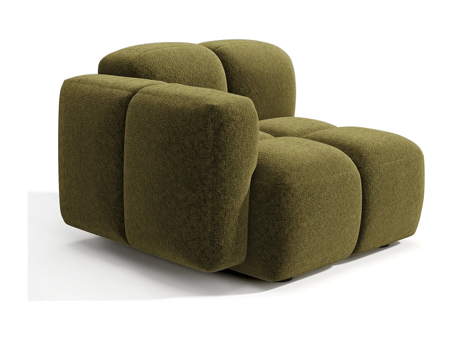 Module d'angle gauche  MOSS en Velours texturé Vert vintage