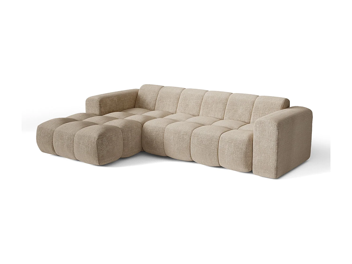 Canapé d'angle gauche BLOOM en Velours gaufré