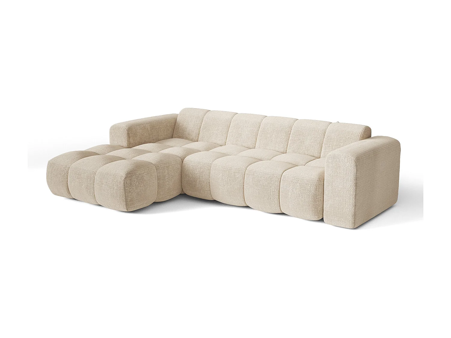 Canapé d'angle gauche BLOOM en Velours gaufré