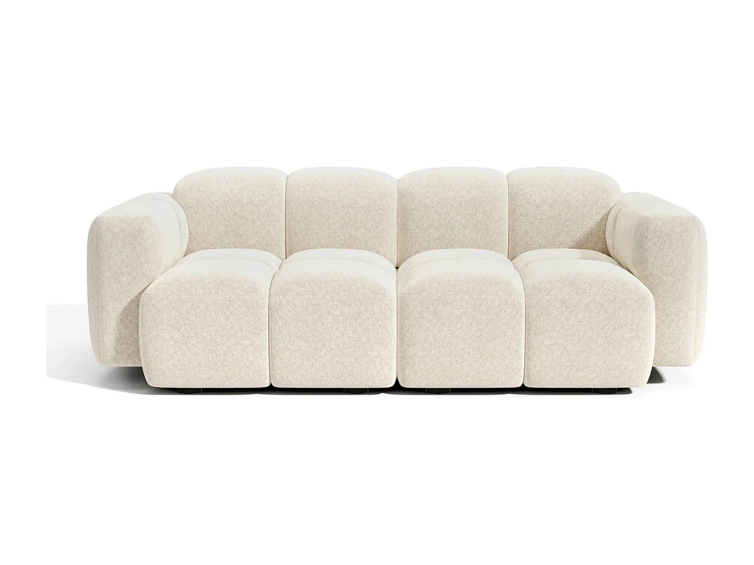 Canapé modulable 3 places MOSS en Velours texturé Beige