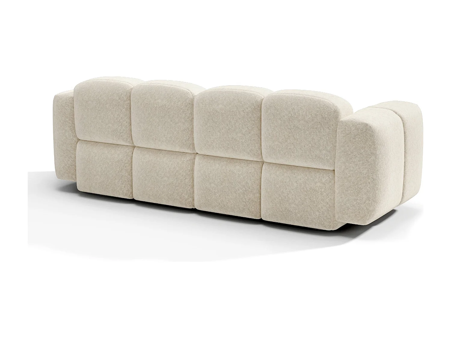 Canapé modulable 3 places MOSS en Velours texturé Beige