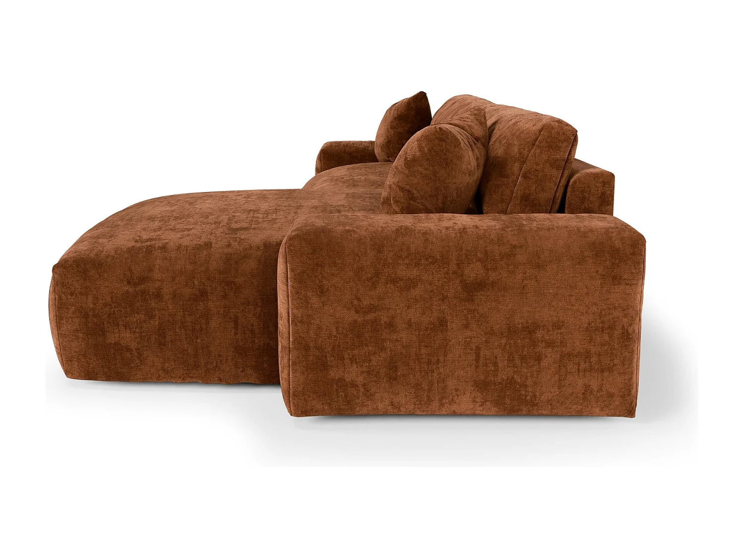 Canapé d'angle droit CHEER en Velours gaufré