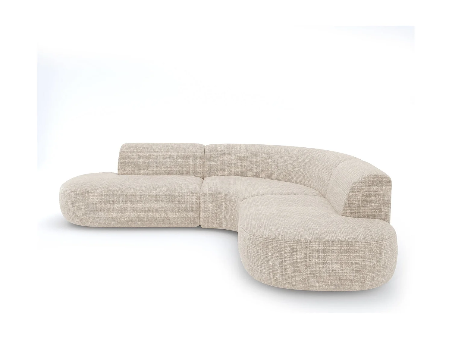 Canapé grand angle WONDER en Velours gaufré