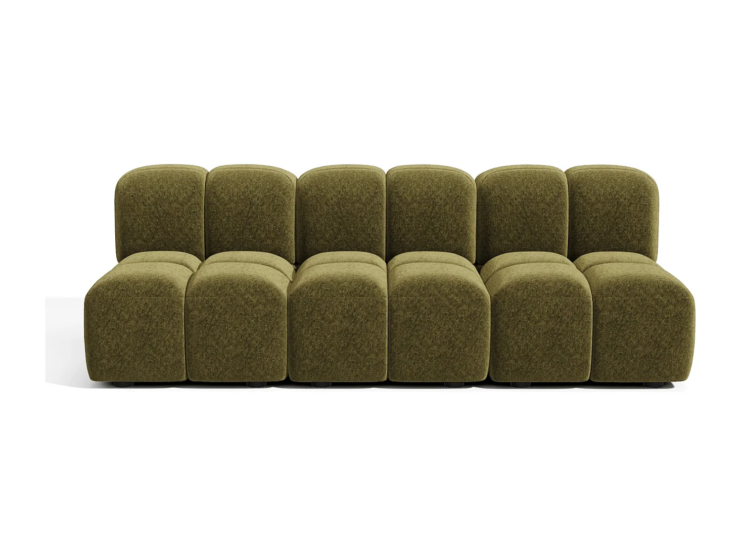 Canapé modulable 4-5 places MOSS en Velours texturé Vert vintage