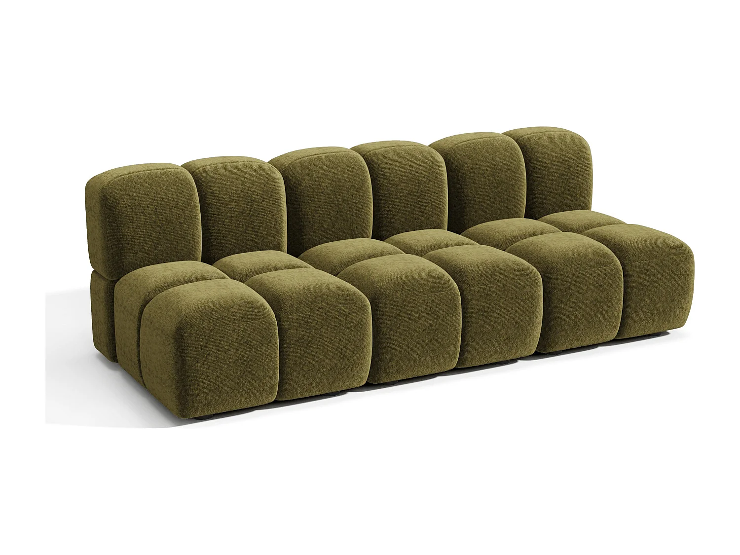 Canapé modulable 4-5 places MOSS en Velours texturé Vert vintage