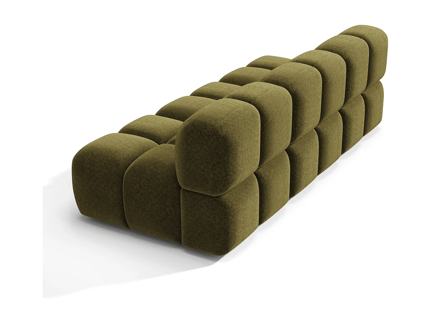 Canapé modulable 4-5 places MOSS en Velours texturé Vert vintage