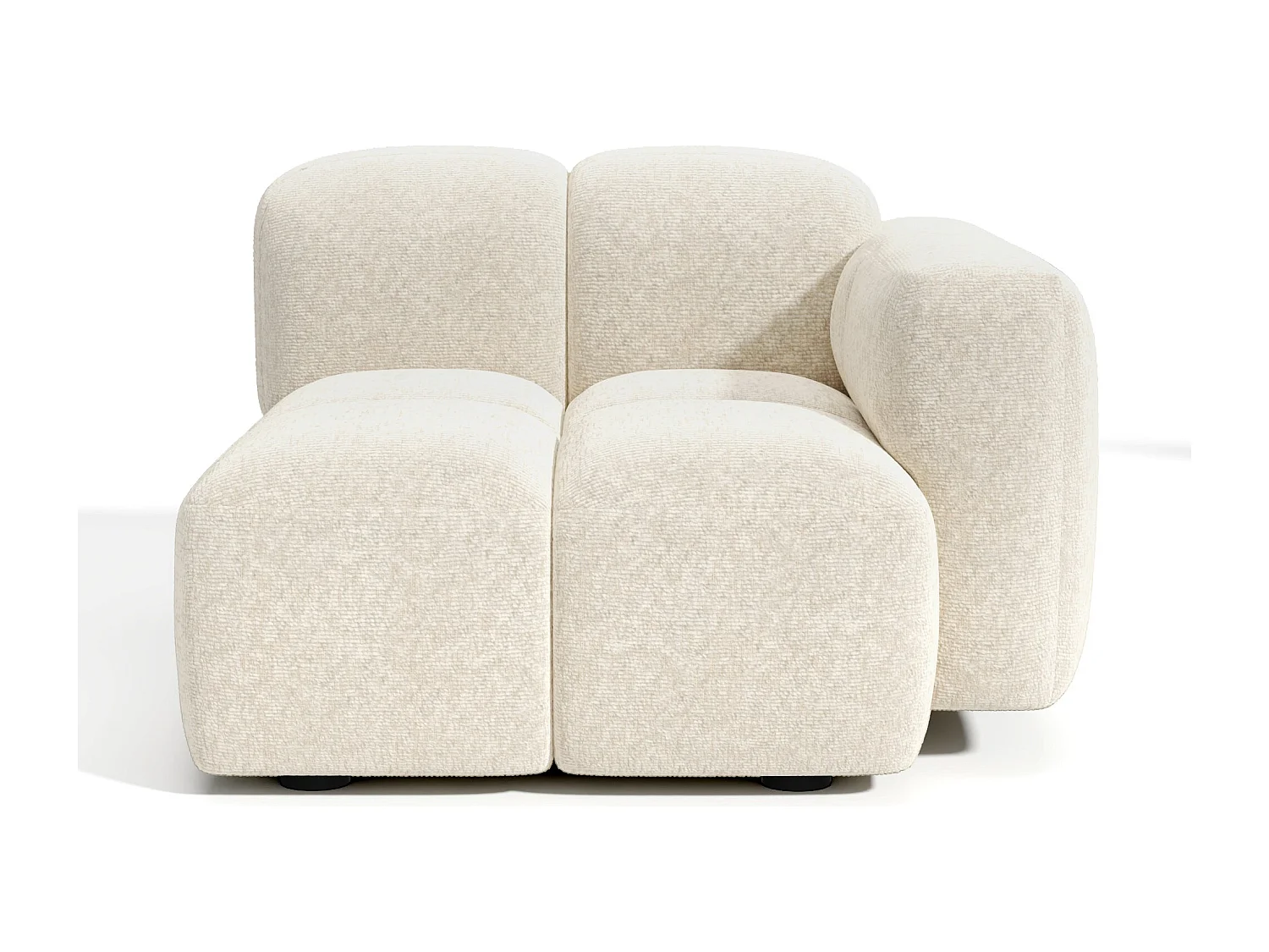 Module d'angle droit MOSS en Velours texturé Beige