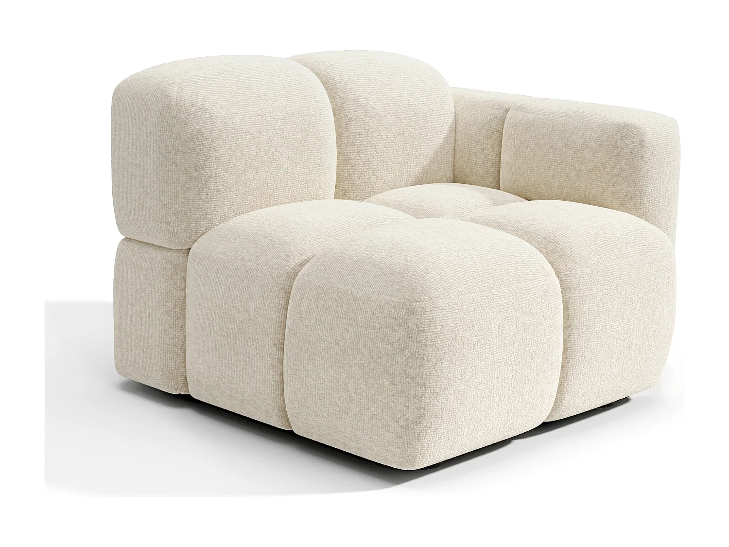 Module d'angle droit MOSS en Velours texturé Beige