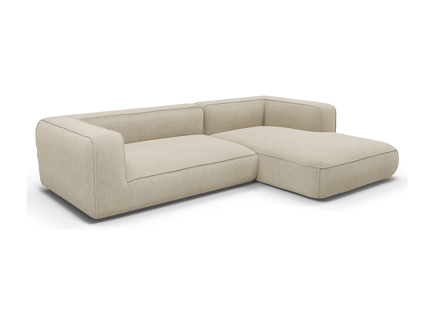 Canapé d'angle droit SOFIA en Tissu tramé