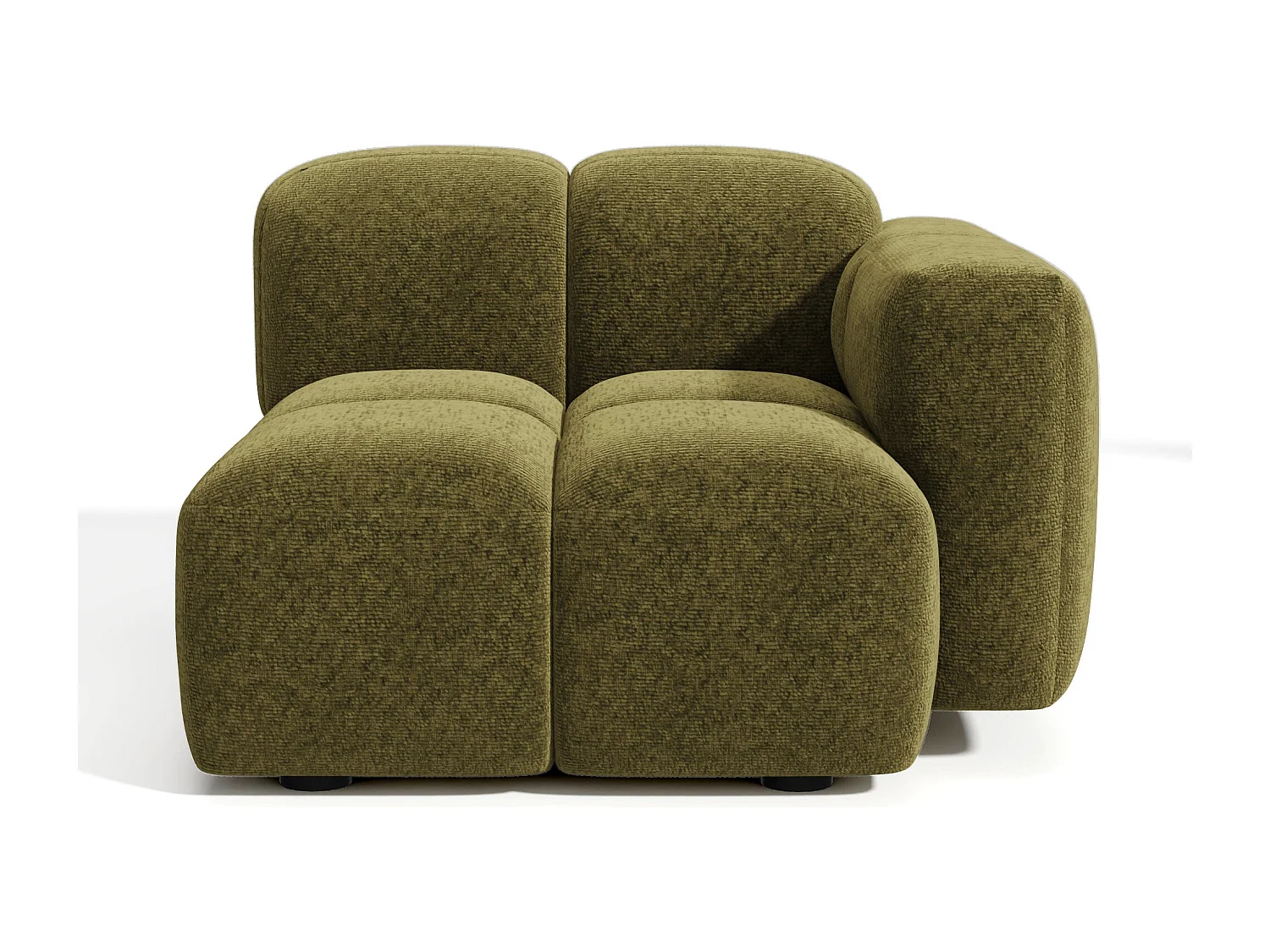 Module d'angle droit MOSS en Velours texturé Vert vintage