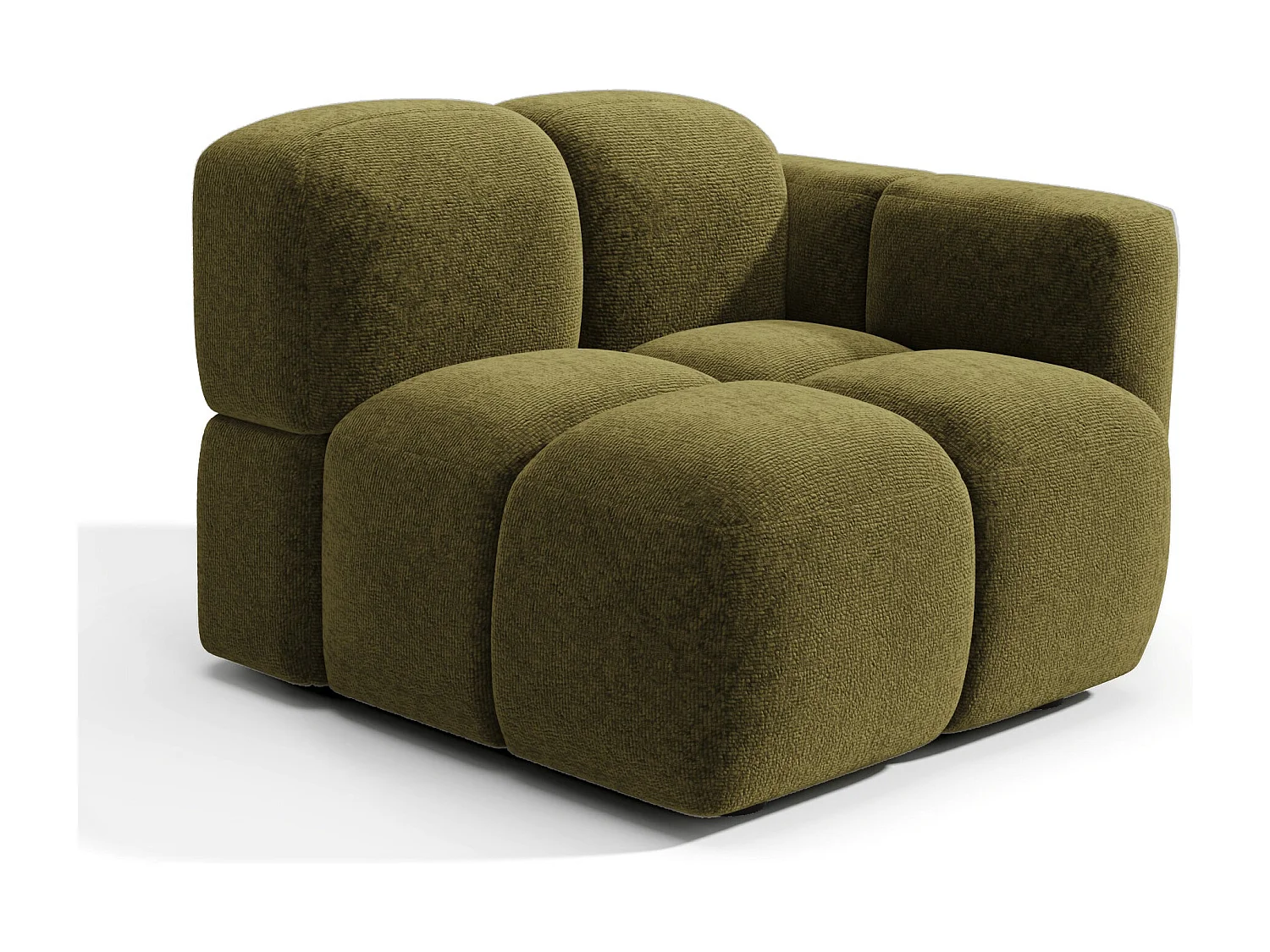 Module d'angle droit MOSS en Velours texturé Vert vintage