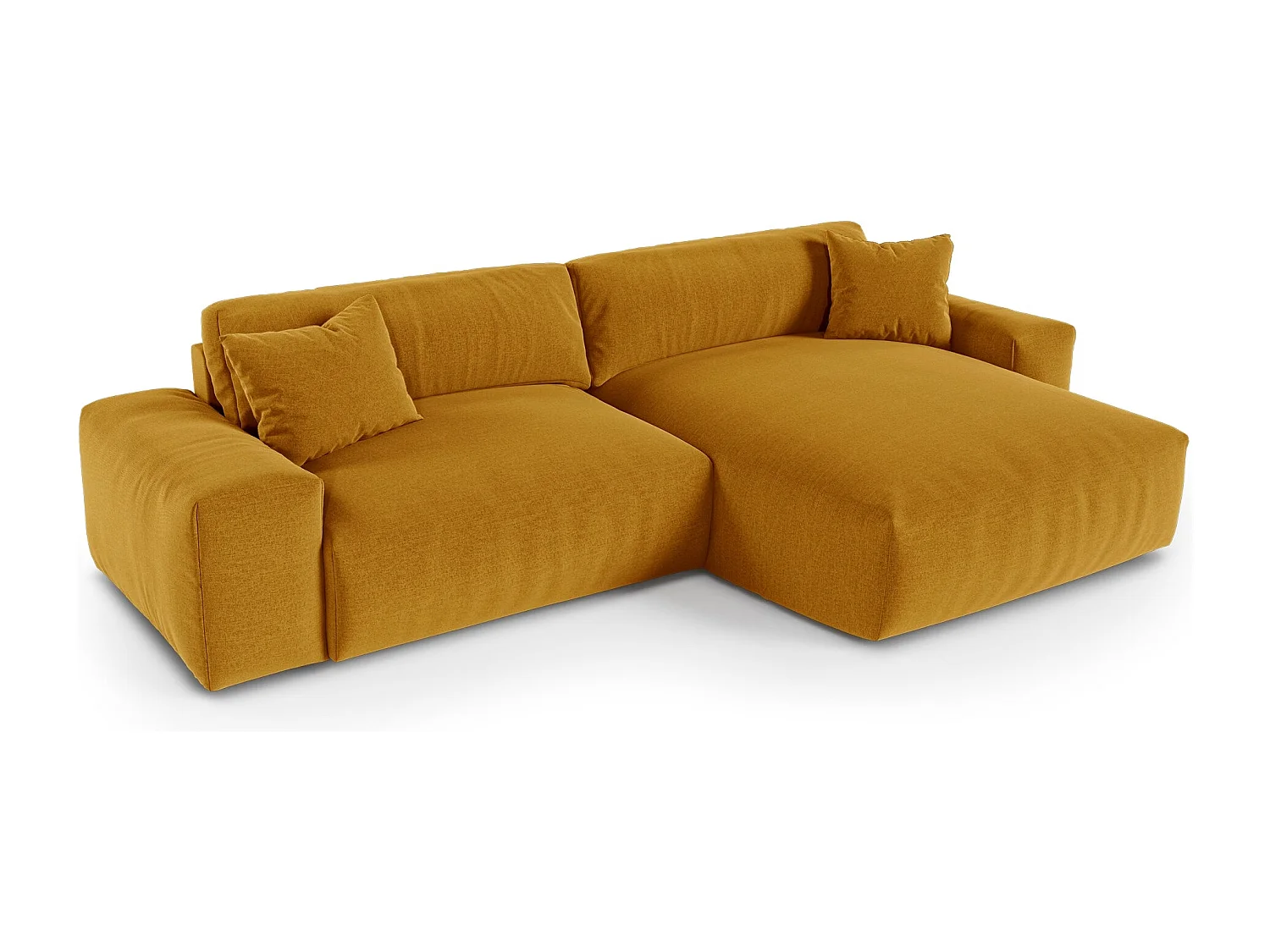 Canapé d'angle droit CHEER en Tissu tramé toucher doux